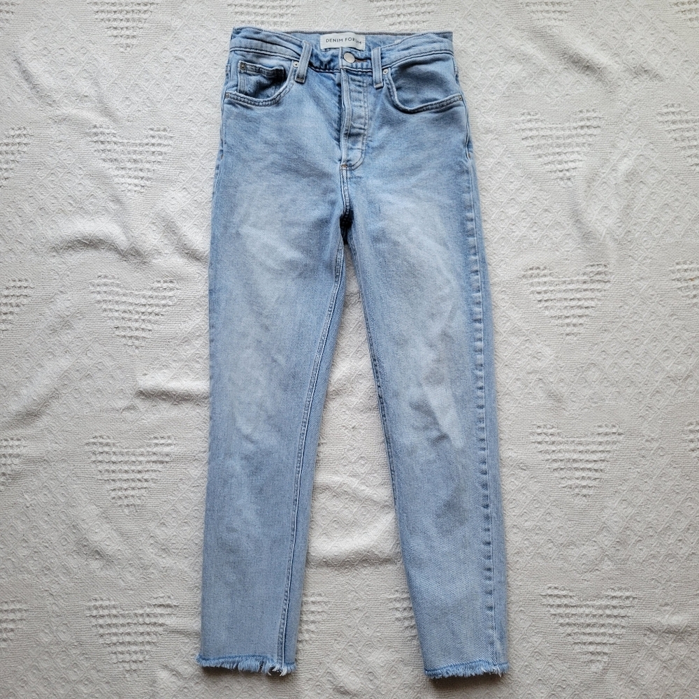 Denim Forum, The Yoko High Rise Slim 28L Organic Cotton Casual Jeans- Light Wash